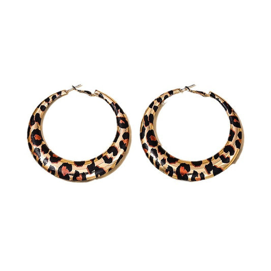 Exaggerated Leopard Print Earrings - Vienna Verve Collection