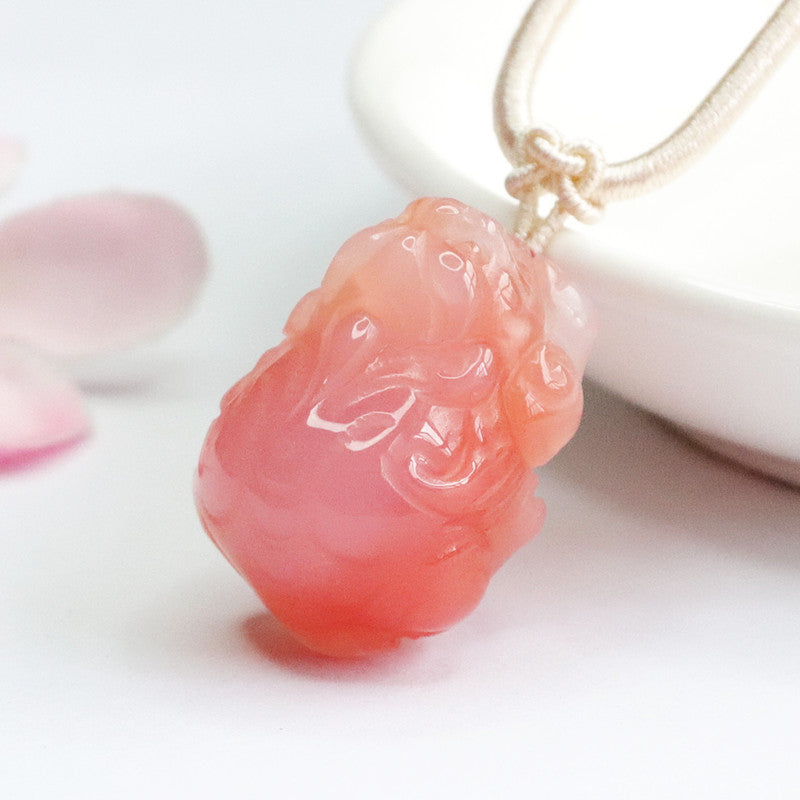 Lucky Agate Pixiu Sterling Silver Pendant Jewelry