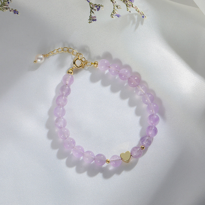 Purple Crystal Heart Bracelet for Women by Planderful Collection