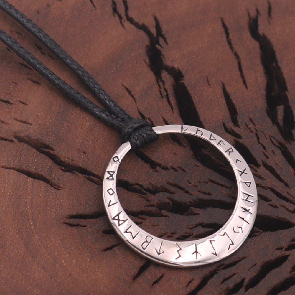 Nordic Viking Rune Stainless Steel Necklace for Men from Planderful Collection