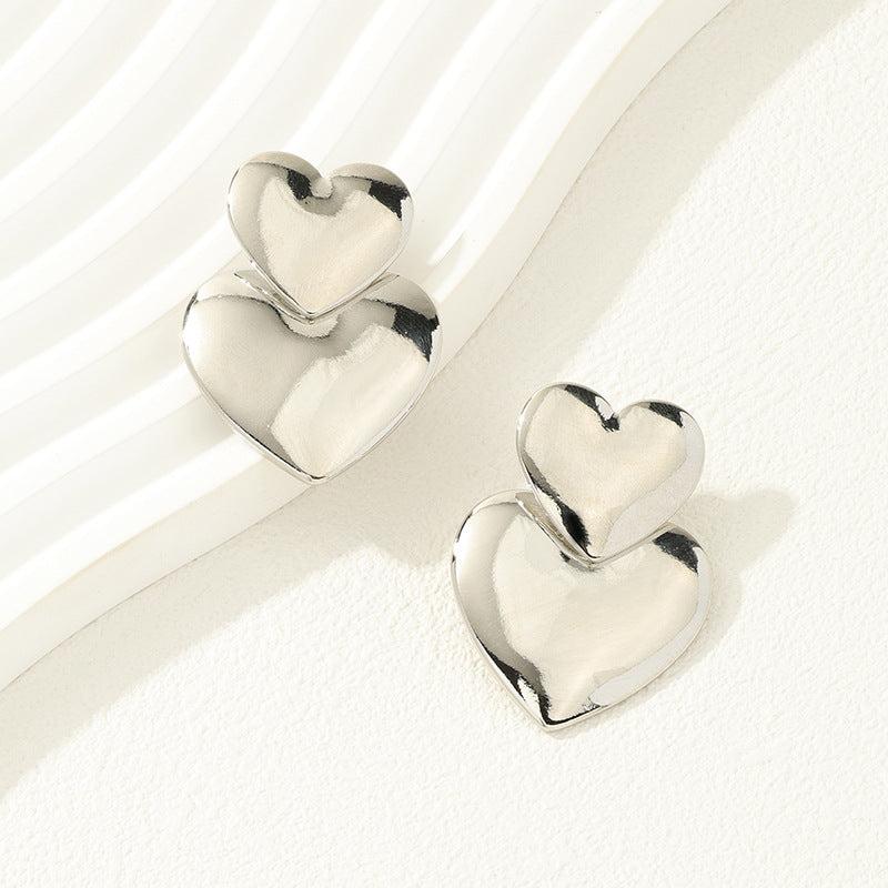 Heartfelt Metal Stud Earrings from Vienna Verve Collection