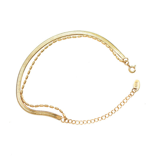 Elegant Double-Layer Titanium Steel Bracelet with 18K Gold Plating