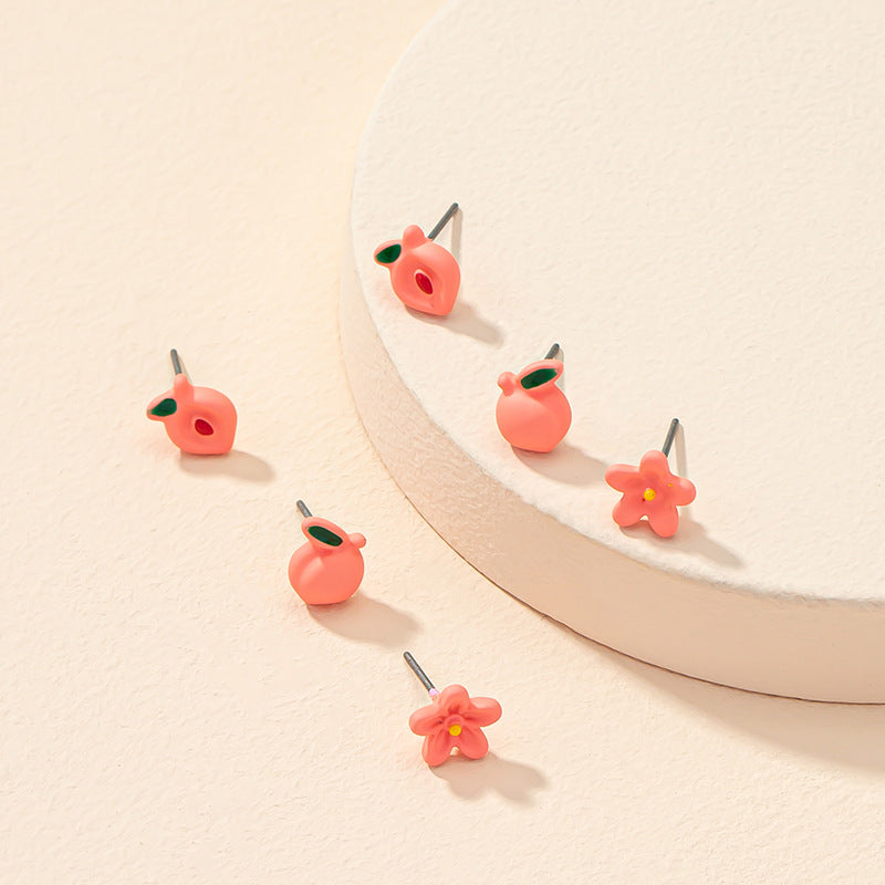 Fashionable Fruit Trio Earring Set - Stylish Cross-Border Wholesale Jewelry