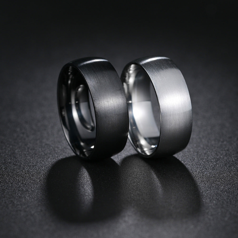 Minimalist Trendy Stainless Steel Men's Ring with Circular Arc Design