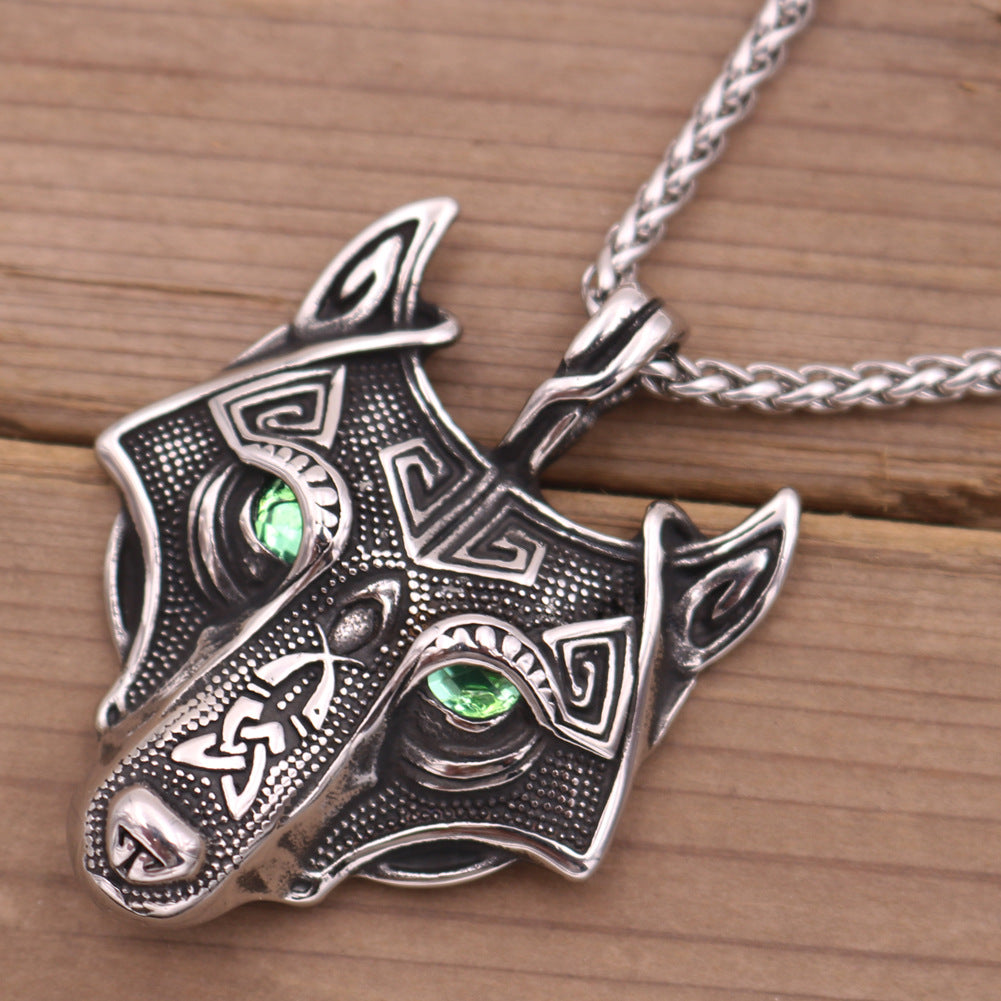 Mystical Viking Wolf Necklace with Celtic Touch