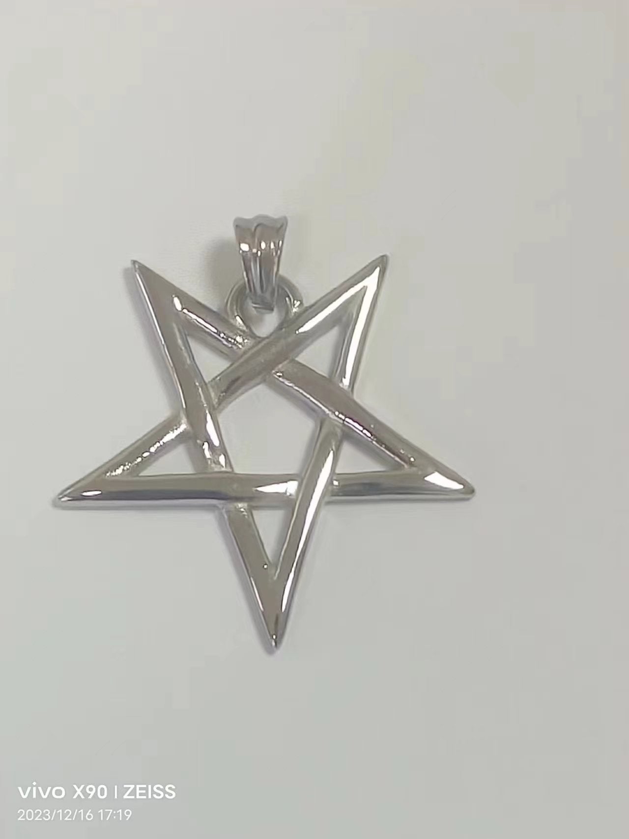 Stylish Men's Titanium Steel Pentagram Pendant - Modern Minimalist Jewelry for Him