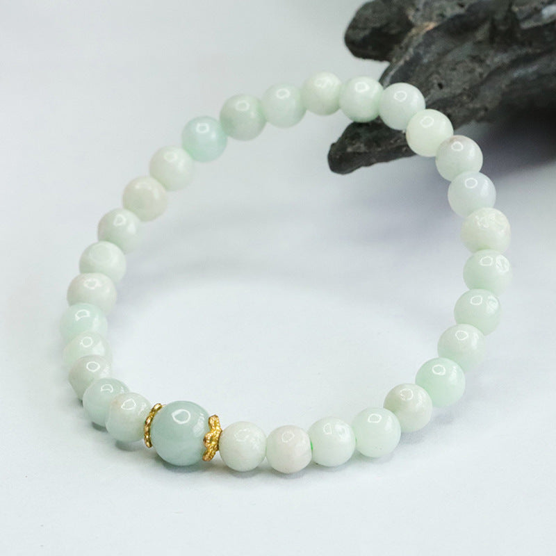 Fortune's Favor Sterling Silver Jade Bracelet with Round Beads