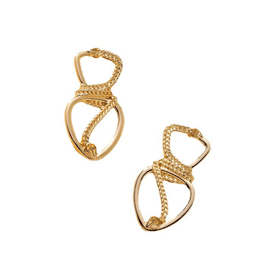 Metallic Serpent Statement Earrings - European/American Fashion Jewelry