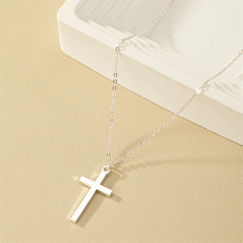 Simple Cross Alloy Pendant Necklace - Vienna Verve Collection