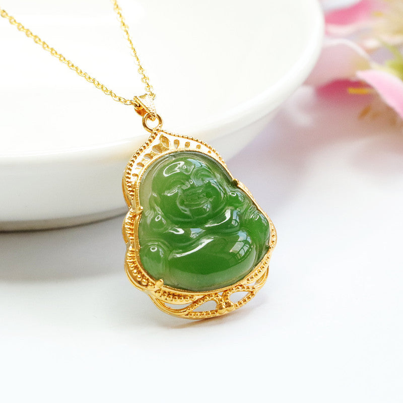 Natural Jade Buddha Hollow Necklace - Fortune's Favor Collection