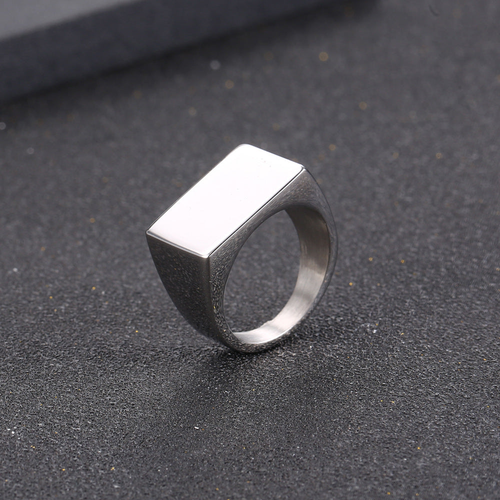 Titanium Steel Hip Hop Men's Ring - Japan & South Korea Inspired Glossy Design