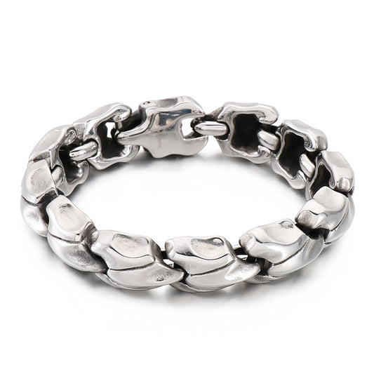 Stylish Punk-Inspired Titanium Steel Men's Bracelet for Cross-Border Fashion