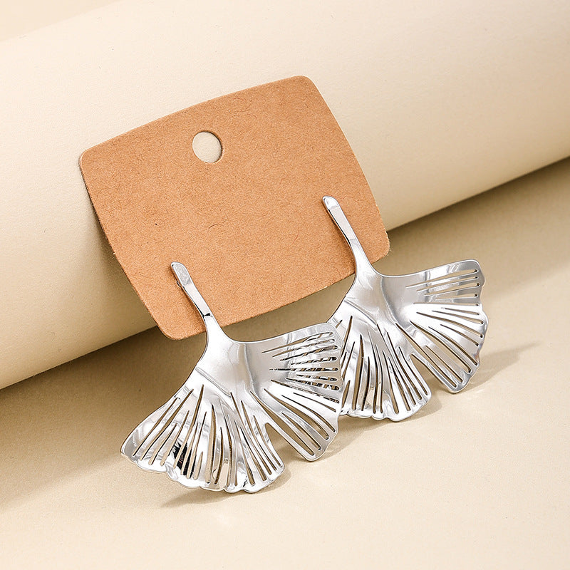 Exaggerated Ginkgo Leaf Earrings by Planderful - Vienna Verve Collection