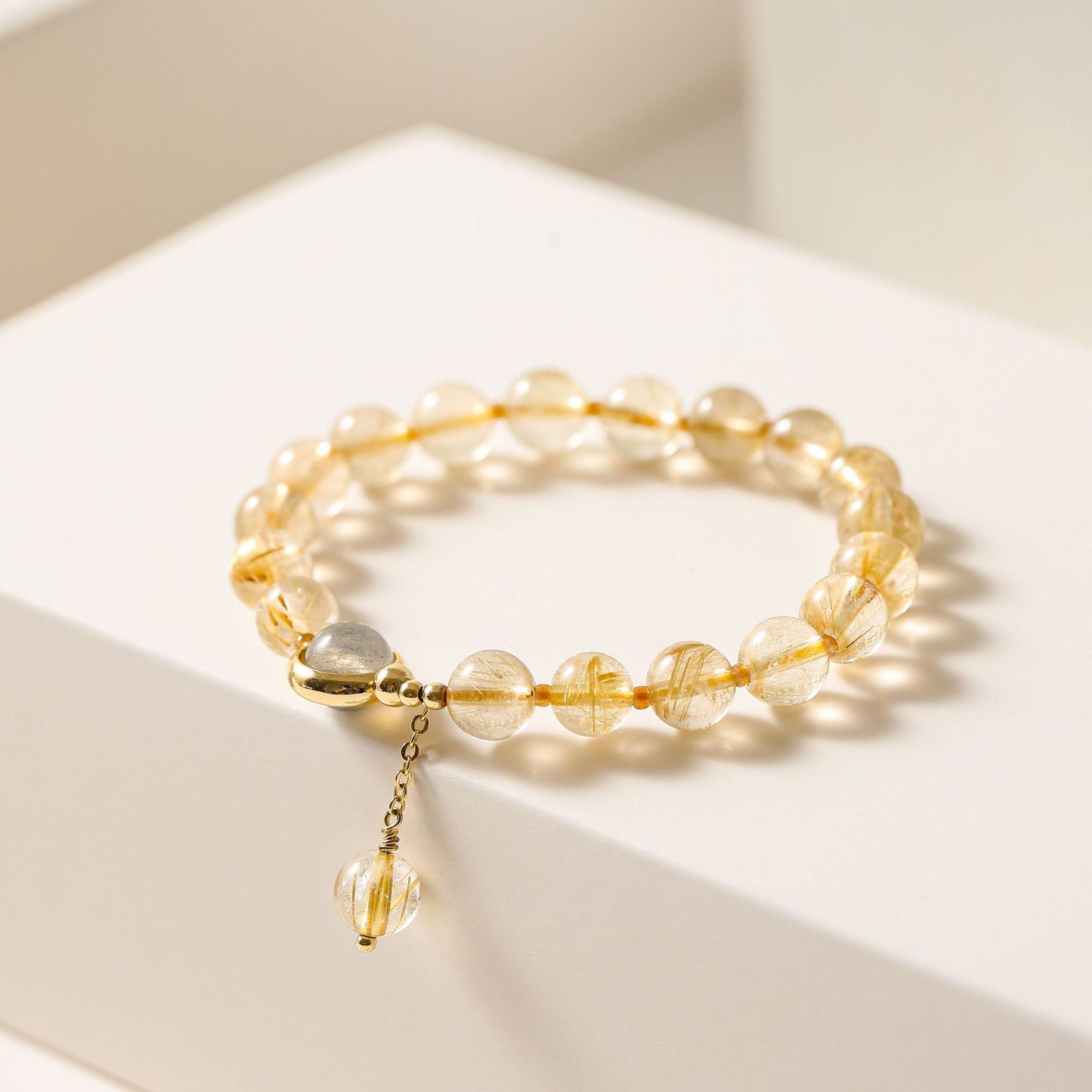 Golden Hair Crystal Sterling Silver Bracelet - Fortune's Favor Collection