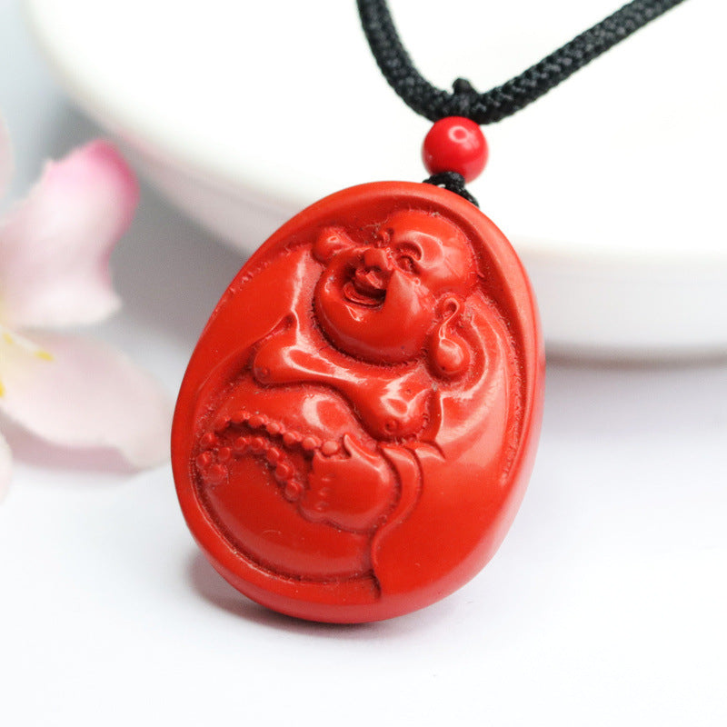 Cinnabar Buddha Pendant for Serenity and Blessings