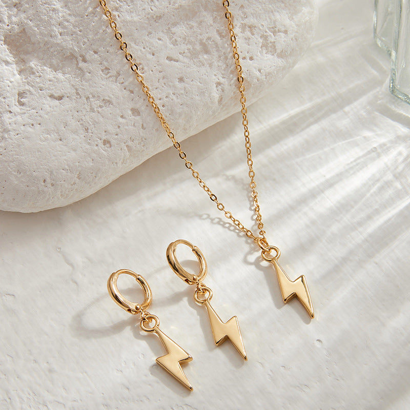 European and American Lightning Jewelry Set with 14k Gold Plating