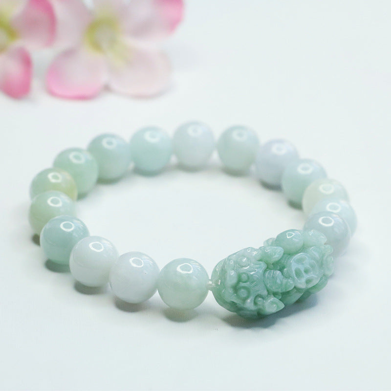 Myanmar Old Brave Jade Bracelet - Sterling Silver Fortune's Favor Collection