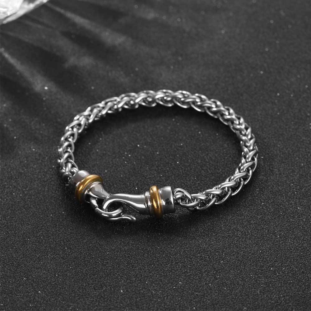 Titanium Steel Gold-Plated Twist Bracelet for Trendy Men - Hip-Hop Fashion Accessory