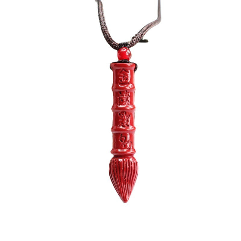 Cinnabar Brush Pendant Purple Gold Sand Pendant