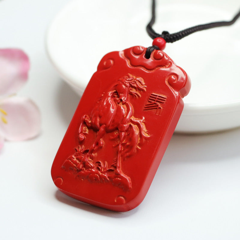 Red Sand Jewelry Featuring Good Luck Horse Brand Pendant Made with Vermilion Sand