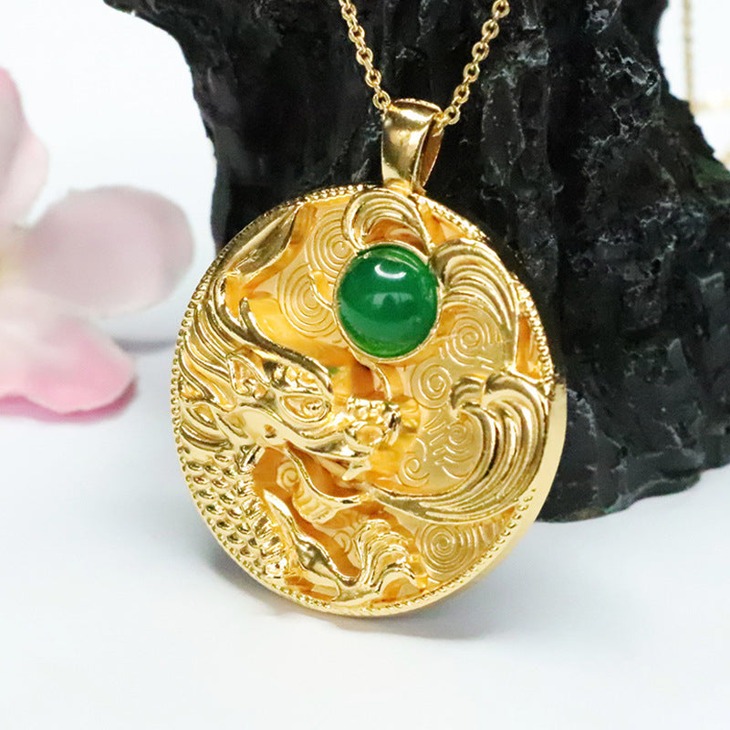 Chalcedony Dragon Fortune's Favor Pendant