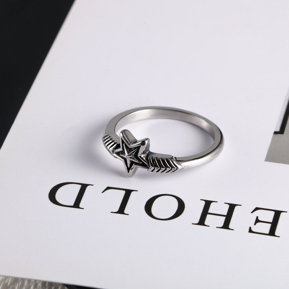 Celestial Elegance: Personalized Fashion Star Rings for Women & Classic Retro Titanium Steel Rings for Men