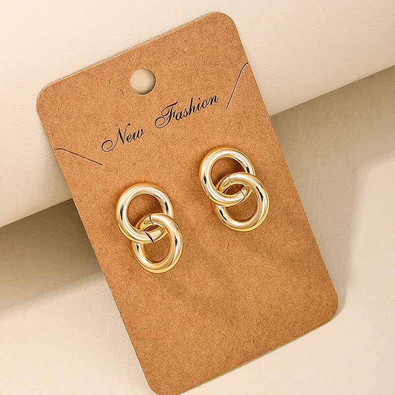 Chic Metal Circle Earrings with Instagram Vibe - Vienna Verve Collection