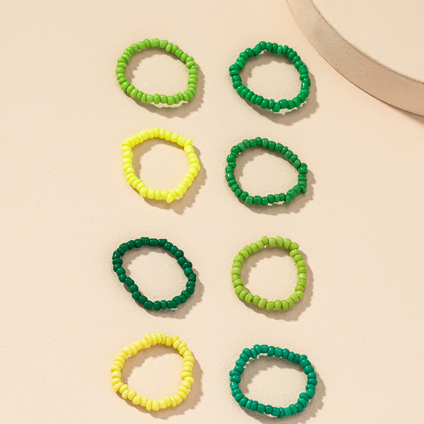 Elegant Elastic Beads Ring Sets - Vienna Verve Collection