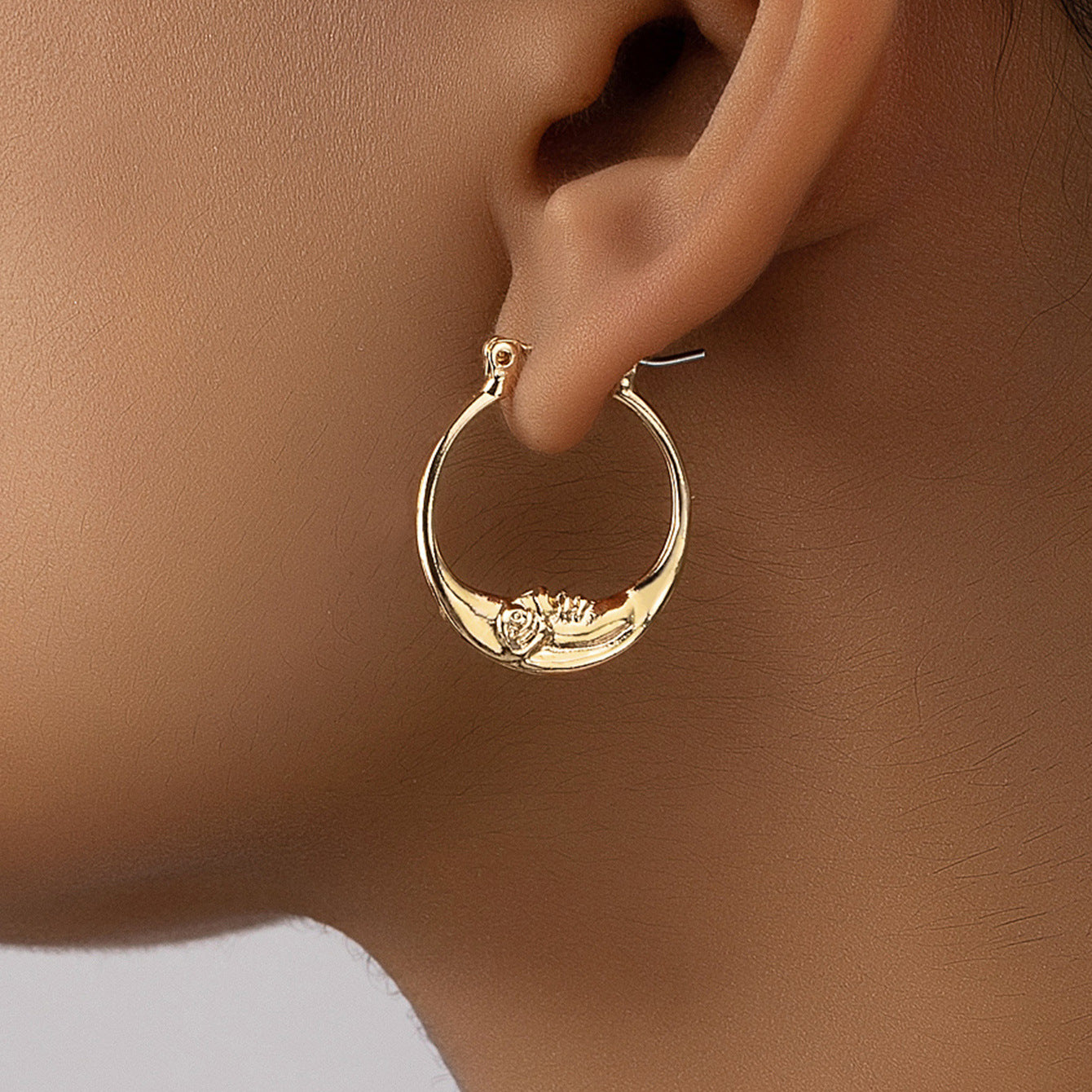 Alloy Moon Earrings with Vienna Verve Design