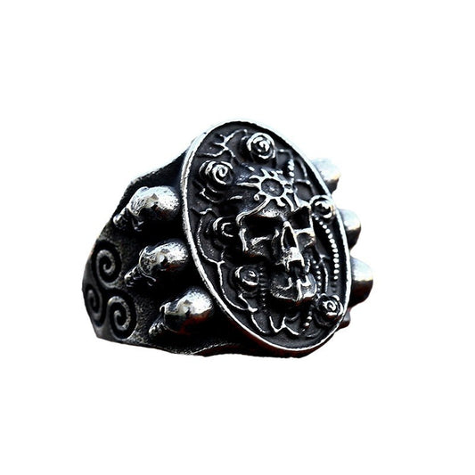 Punk Hip-Hop Titanium Steel Ring for Men - Wholesale Stainless Steel Hand Jewelry from Europe and America