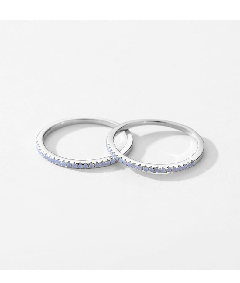 Simple Sterling Silver Blue Crystal Ring