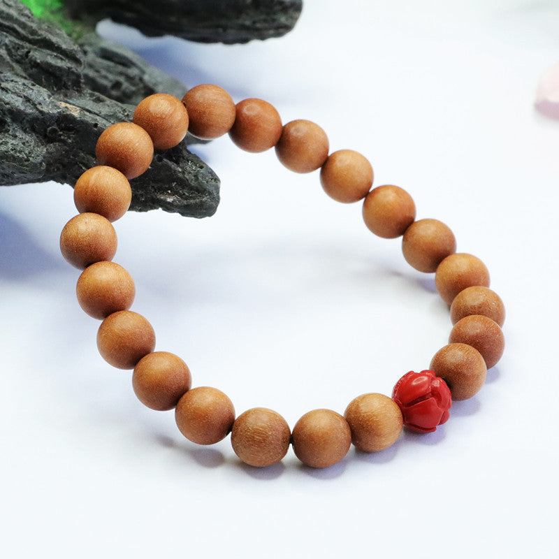 Lotus Bead and Sandalwood Cinnabar Bracelet