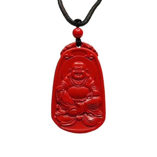 Cinnabar Buddhist Lord Pendant Jewelry: Symbol of Fortune and Protection