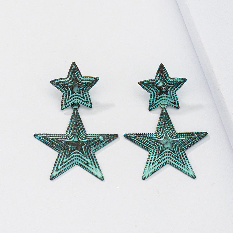 Retro Pentagram Earrings - Vienna Verve Collection Piece