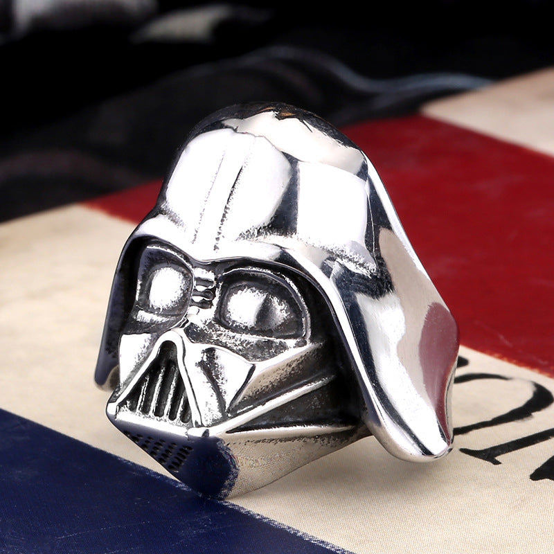 Darth Vader Mask Titanium Steel Ring - A Bold Accessory for Men