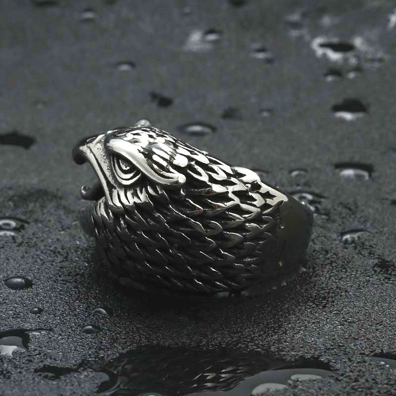 Titanium Steel Eagle Ring for Men - Retro Hipster Punk Jewelry Directly from Manufacturer