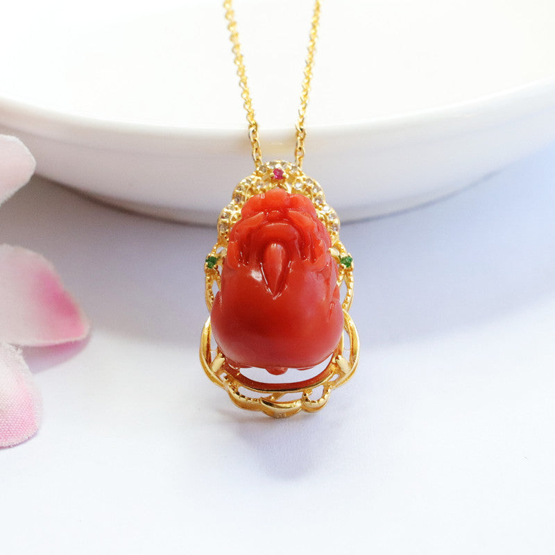 Red Agate Pixiu Fortune Necklace