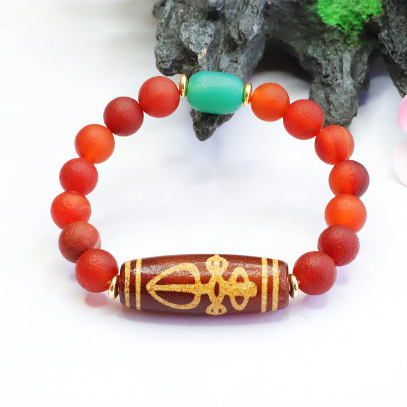 Heavenly Beads and Chalcedony Bracelet with Red Agate