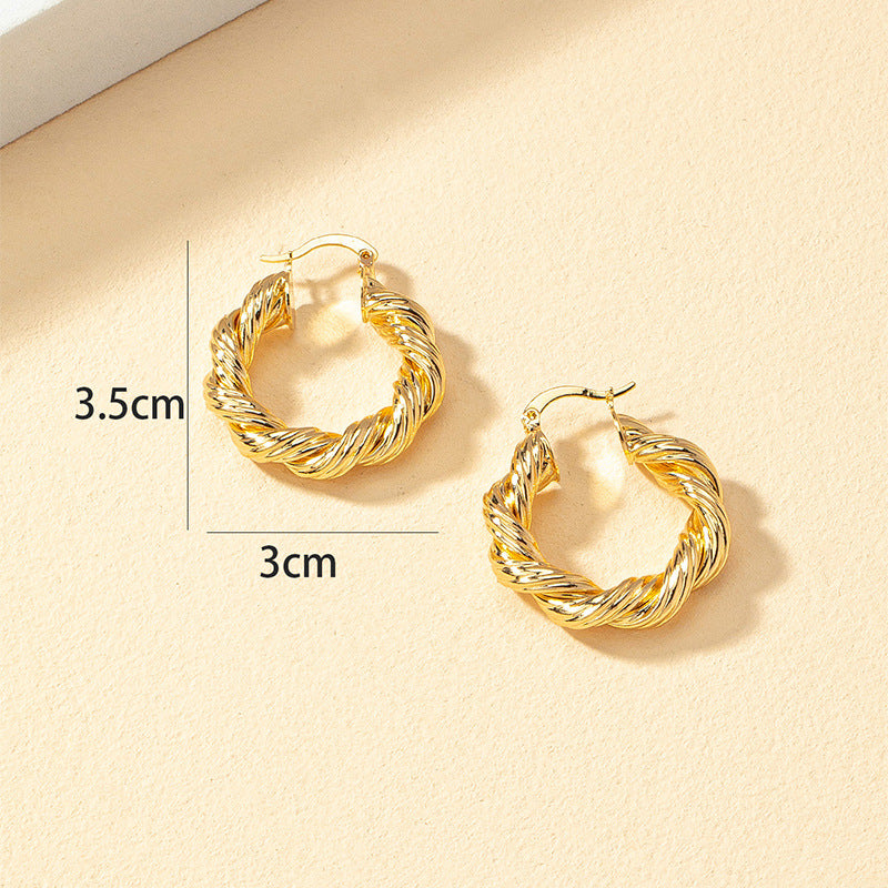 Golden Circle Twist Earrings - Vienna Verve Collection