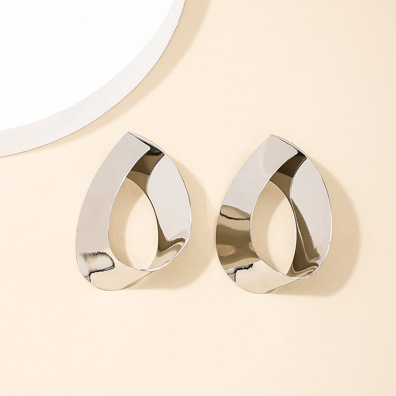 Exaggerated Geometric Earrings with High-Grade Metal Components - Vienna Verve Collection