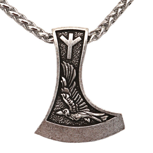 Viking Odin Crow Amulet Necklace - Norse Legacy Collection