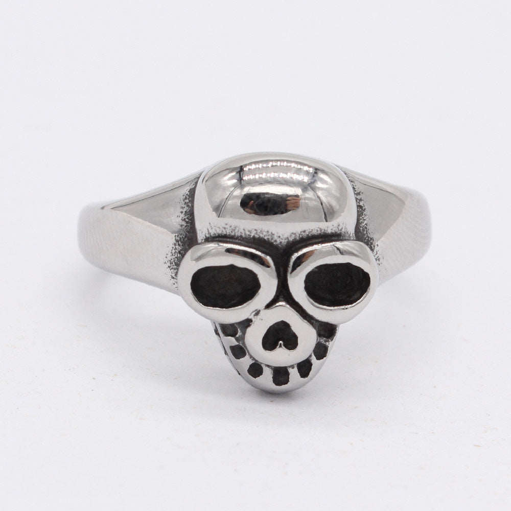 Halloween Hip-hop Skull Titanium Steel Ring for Men