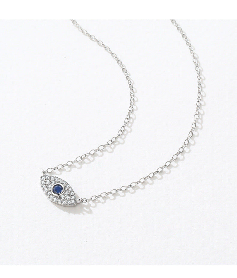 S925 Sterling Silver Devil's Eye Necklace with Zircon Details