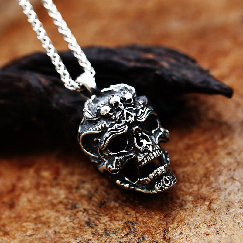 Vintage-Inspired Titanium Steel Skull Pendant Jewelry for Men – Wholesale Punk Accessories