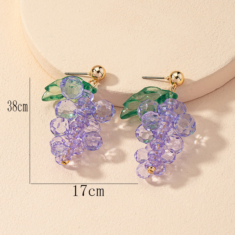 Asymmetric Fruit Earrings with Contrast Color Accents