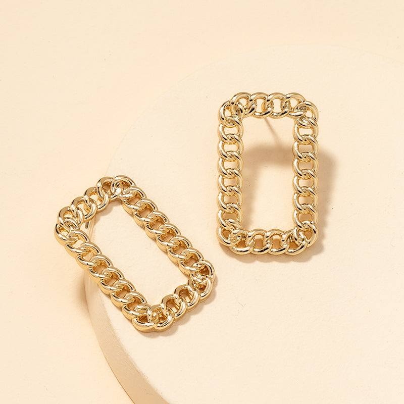 Extravagant Geometric Chain Earrings with a European Touch - Vienna Verve Collection