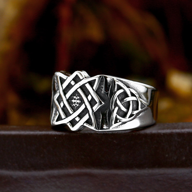 Nordic Viking Celtic Knot Titanium Steel Ring for Men - Wholesale Stainless Steel Jewelry