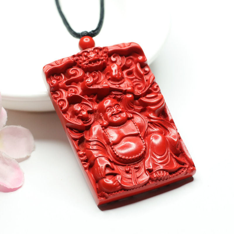 Vermilion Sand Maitreya Buddha Pendant - Symbol of Peace and Prosperity