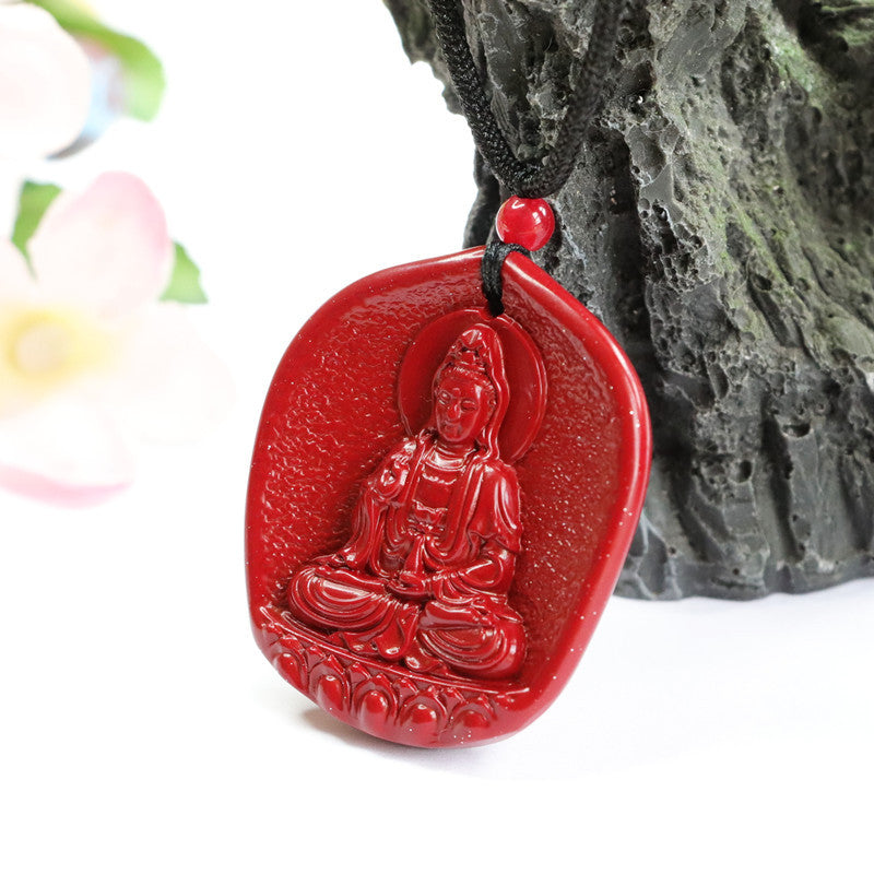 Cinnabar Pendant Purple Gold Sand Guanyin Pendant