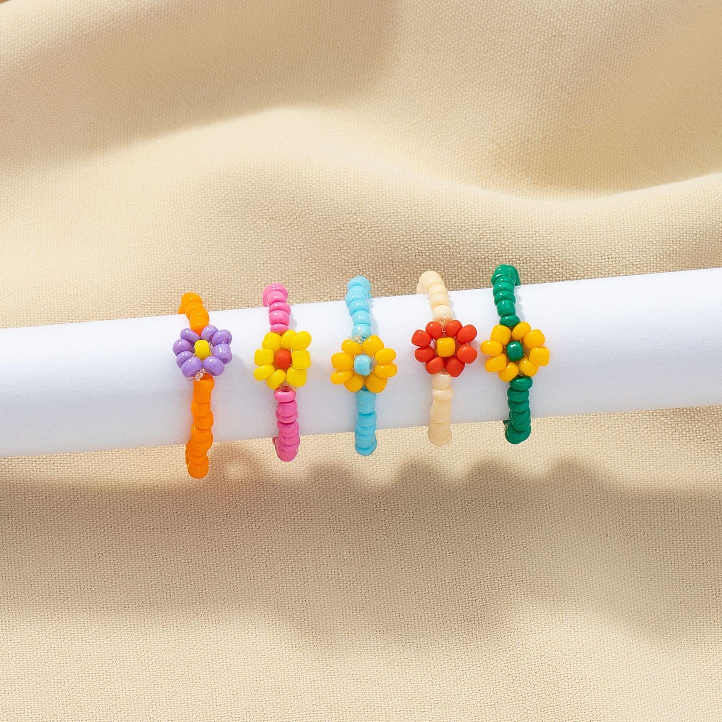 Wholesale Flower Charm Ring Set - European & American Fashion Jewelry